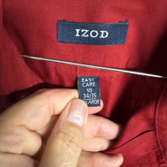 Izod long sleeve dress shirt size 18 Red - Picture 2 of 3